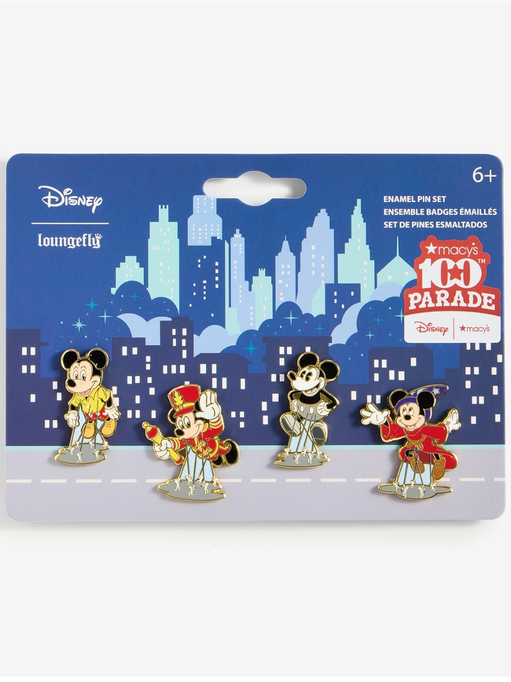 Loungefly Disney Mickey Parade Balloons Through The Years 4-Pc Pin Set